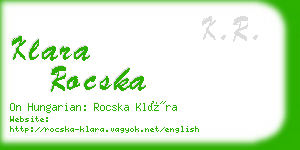klara rocska business card